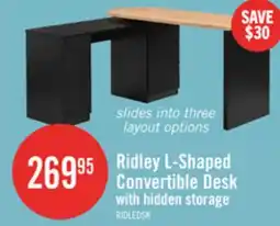 The Brick Ridley 55.1 Convertible L-Shaped Desk with 3-Drawers - Black and Oak offer