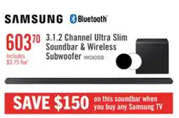 The Brick SAMSUNG 3.1.2 Channel Ultra Slim Soundbar & Wireless Subwoofer offer