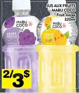 Supermarché PA Mabu Coco fruit juices offer