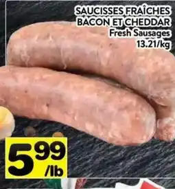 Supermarché PA Fresh Sausages Bacon Et Cheddar offer
