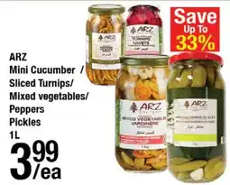 Arz Fine Foods Arz mini cucumber sliced turnips mixed vegetables peppers pickles offer