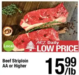 Arz Fine Foods Beef Striploin offer