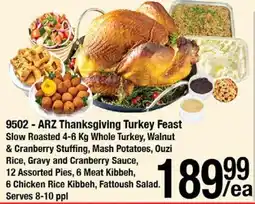 Arz Fine Foods ARZ Thanksgiving Turkey Feast offer