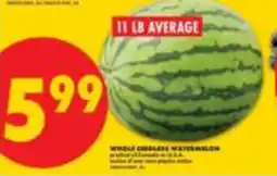 No Frills Whole seedless watermelon offer