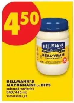 No Frills Hellmann's mayonnaise or dips offer