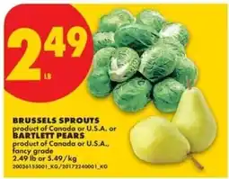 No Frills Brussels sprouts bartlett pears offer