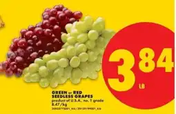 No Frills green or red seedless grapes offer