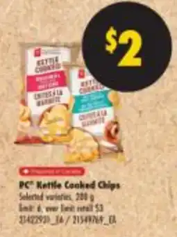 No Frills PC Kettle Cooked Chips offer
