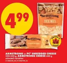 No Frills Armstrong shredded cheese offer