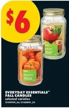 No Frills Everyday Essentials fall candles offer