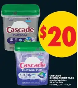 No Frills Cascade dishwasher tabs offer