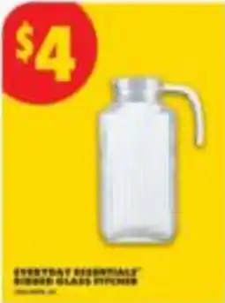 No Frills Everyday Essentials ribbed glass pitcher offer