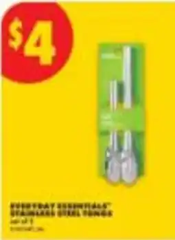 No Frills Evertray essentials stainless steel tongs offer