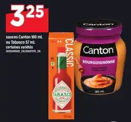 Maxi Canton sauces or Tabasco offer