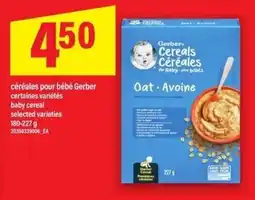 Maxi Gerber's cereals offer