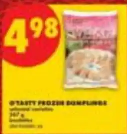 No Frills Tasty frozen dumplings offer