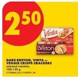 No Frills Dare Breton, Vinta or Veggie Crisps Crackers offer