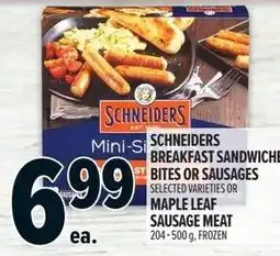 Metro Schneiders breakfast sandwich bites or sausages offer