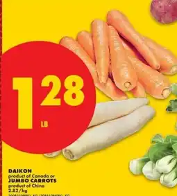 No Frills Daikon or Jumbo Carrots offer