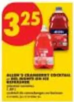 No Frills Allan's cranberry cocktail offer