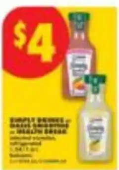No Frills Simply drinks offer