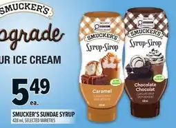 Metro Smucker's sundae syrup offer