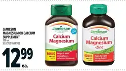 Metro Jamieson magnesium or calcium supplement offer