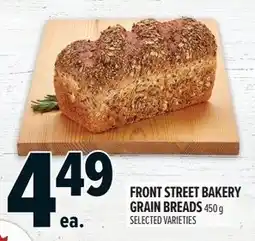 Metro Front Street Bakery grain breads offer