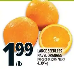 Metro Large seedless navel oranges offer