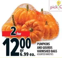 Metro pick n save pumpkins and gourds varnished bags offer