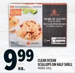 Metro Clear ocean scallops on half shell offer