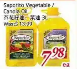 Tone Tai Supermarket Saporito Vegetable / Canola Oil offer