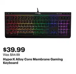 Best Buy HyperX Alloy Core Membrane Gaming Keyboard offer