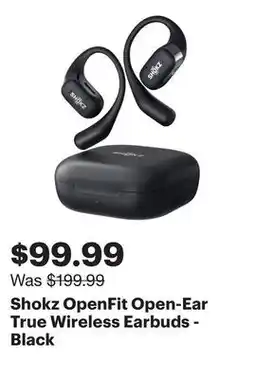Best Buy Shokz OpenFit Open-Ear True Wireless Earbuds - Black offer