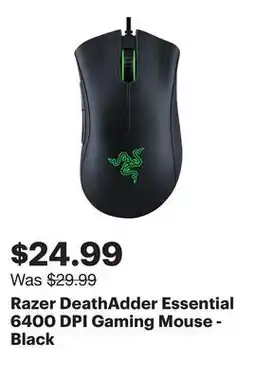 Best Buy Razer DeathAdder Essential 6400 DPI Gaming Mouse - Black offer