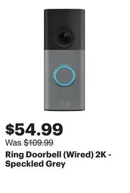 Best Buy Ring Doorbell (Wired) 2K - Speckled Grey offer