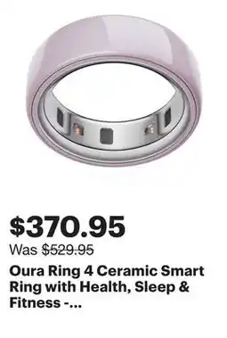 Best Buy Oura Ring 4 Ceramic Smart Ring with Health, Sleep & Fitness - 23-Day Battery - Petal - Size 8 offer