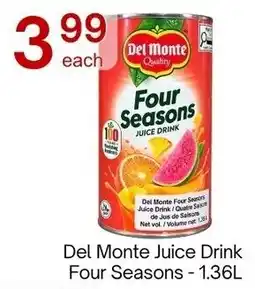 Lucky Supermarket Del Monte juice drink four seasons offer