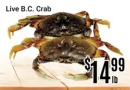 Nations Fresh Foods Live B.C. Crab offer