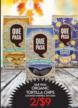 Fiesta Farms QUE PASA ORGANIC TORTILLA CHIPS offer