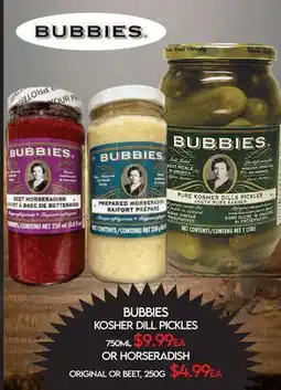 Fiesta Farms BUBBIES KOSHER DILL PICKLES OR HORseradish offer