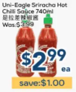 Oceans Fresh Food Market Uni-Eagle Sriracha Hot Chilli Sauce offer