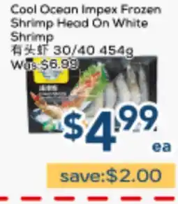 Oceans Fresh Food Market Cool Ocean Impex Frozen Shrimp Head On White Shrimp offer