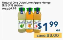 Oceans Fresh Food Market Natural One Juice Lime Apple Mango offer