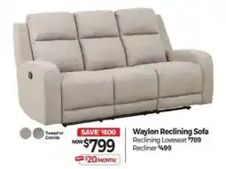 Tepperman's Waylon Reclining Sofa offer