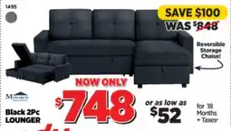 Surplus Furniture Black Fabric Storage Sleeper Sectional offer