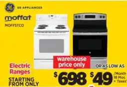 Surplus Furniture Electric Ranges Starting from offer