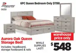 Surplus Furniture Aurora Oak Queen Storage Bed offer
