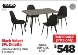 Surplus Furniture Black Modern 5Pc Dinette offer