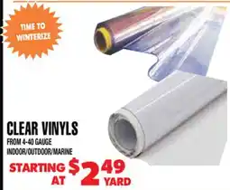 Len's Mill Stores CLEAR VINYL offer